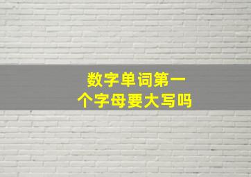 数字单词第一个字母要大写吗