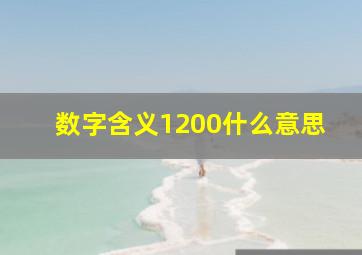 数字含义1200什么意思