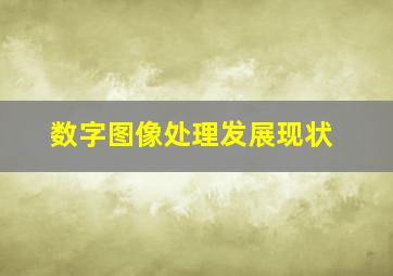 数字图像处理发展现状