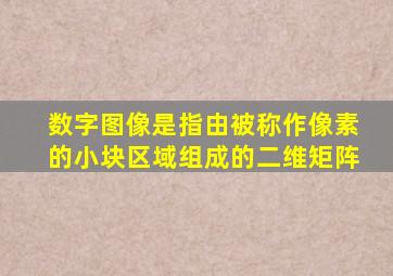 数字图像是指由被称作像素的小块区域组成的二维矩阵