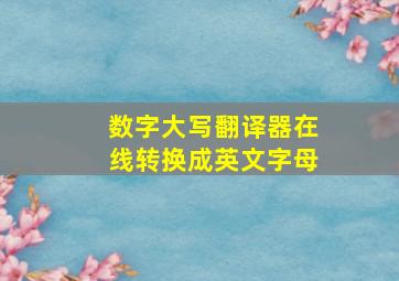 数字大写翻译器在线转换成英文字母