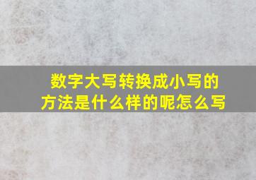 数字大写转换成小写的方法是什么样的呢怎么写