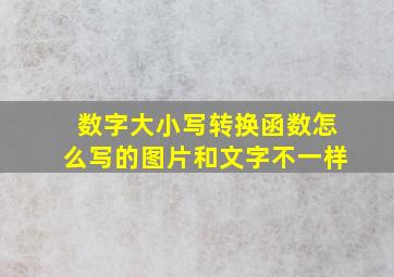 数字大小写转换函数怎么写的图片和文字不一样