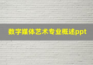 数字媒体艺术专业概述ppt