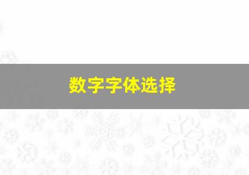 数字字体选择