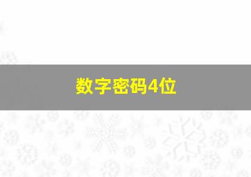 数字密码4位