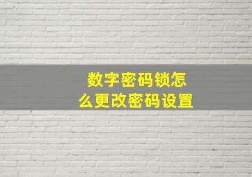 数字密码锁怎么更改密码设置