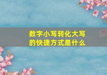 数字小写转化大写的快捷方式是什么