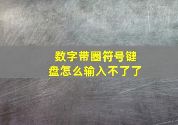 数字带圈符号键盘怎么输入不了了