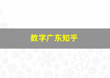 数字广东知乎