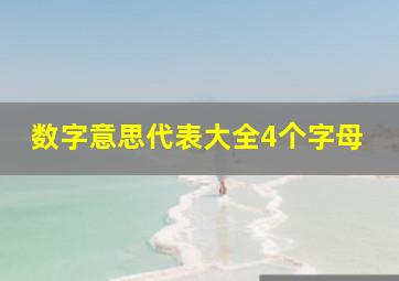 数字意思代表大全4个字母