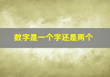 数字是一个字还是两个