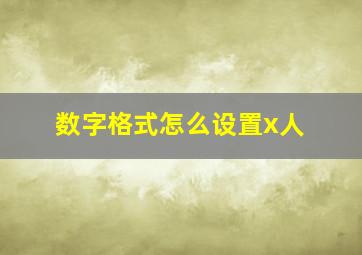 数字格式怎么设置x人