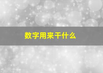 数字用来干什么