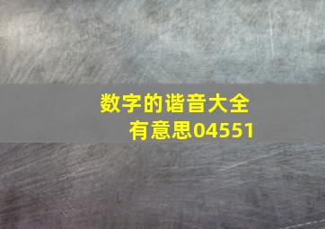 数字的谐音大全有意思04551