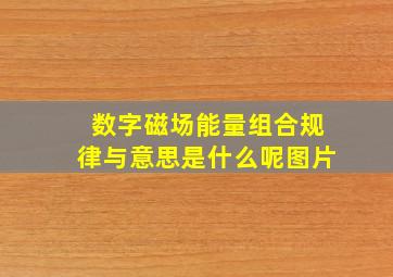 数字磁场能量组合规律与意思是什么呢图片