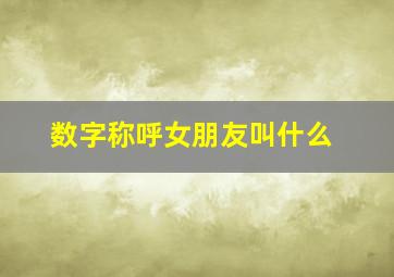 数字称呼女朋友叫什么