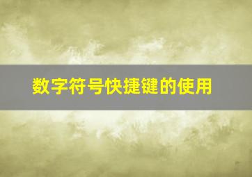 数字符号快捷键的使用