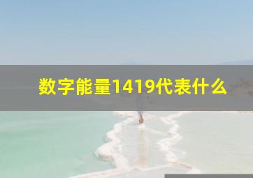 数字能量1419代表什么