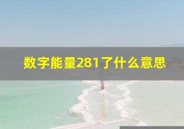 数字能量281了什么意思