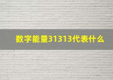 数字能量31313代表什么