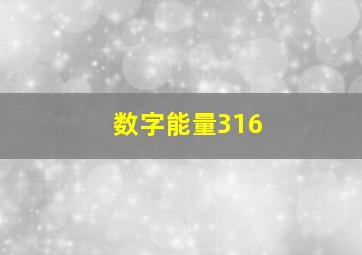 数字能量316