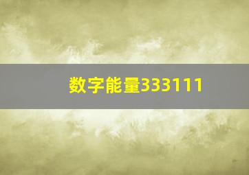 数字能量333111