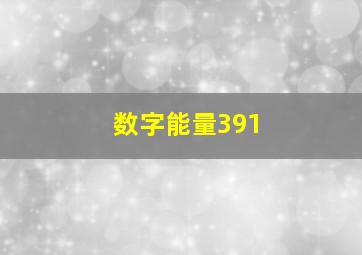 数字能量391