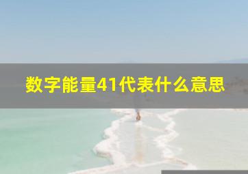 数字能量41代表什么意思