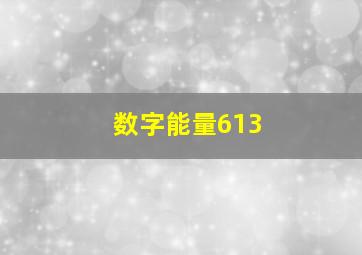 数字能量613