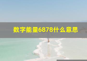 数字能量6878什么意思