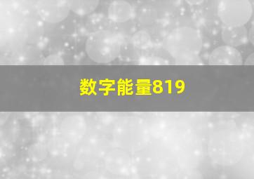 数字能量819