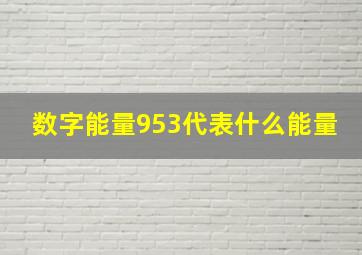 数字能量953代表什么能量