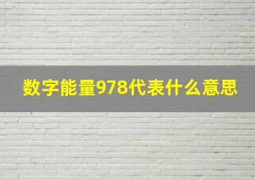 数字能量978代表什么意思