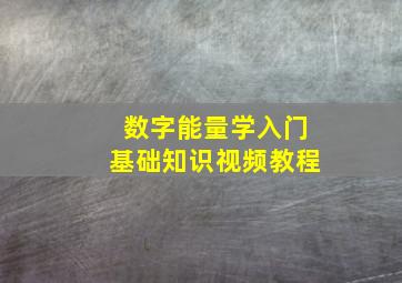 数字能量学入门基础知识视频教程