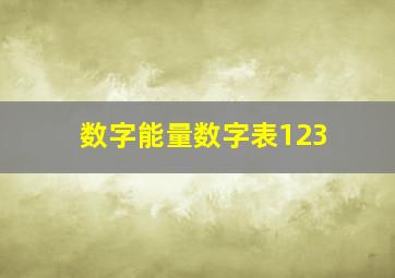 数字能量数字表123