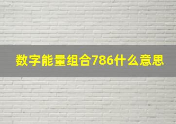 数字能量组合786什么意思