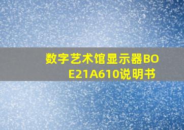 数字艺术馆显示器BOE21A610说明书