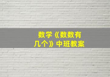 数学《数数有几个》中班教案