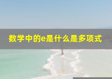 数学中的e是什么是多项式