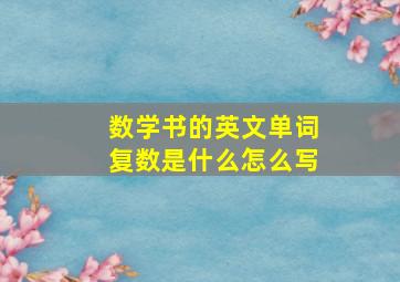 数学书的英文单词复数是什么怎么写