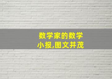 数学家的数学小报,图文并茂