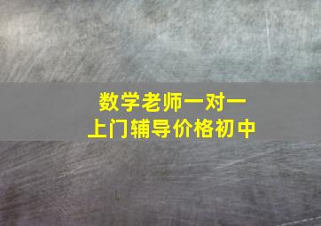 数学老师一对一上门辅导价格初中