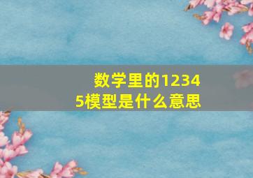 数学里的12345模型是什么意思