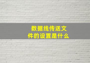 数据线传送文件的设置是什么