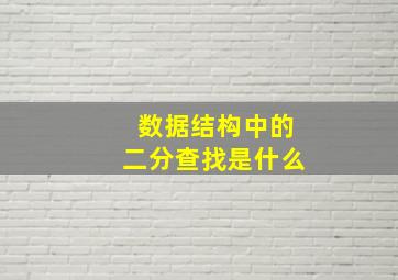 数据结构中的二分查找是什么