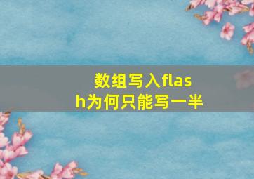 数组写入flash为何只能写一半