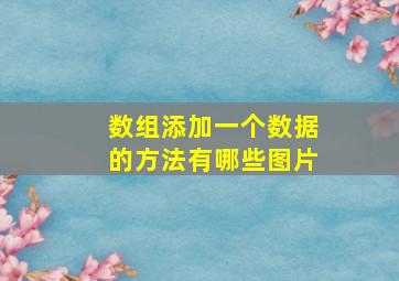 数组添加一个数据的方法有哪些图片