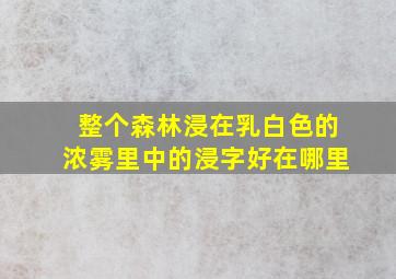 整个森林浸在乳白色的浓雾里中的浸字好在哪里