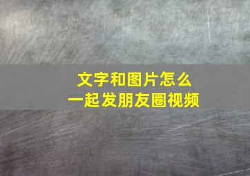 文字和图片怎么一起发朋友圈视频